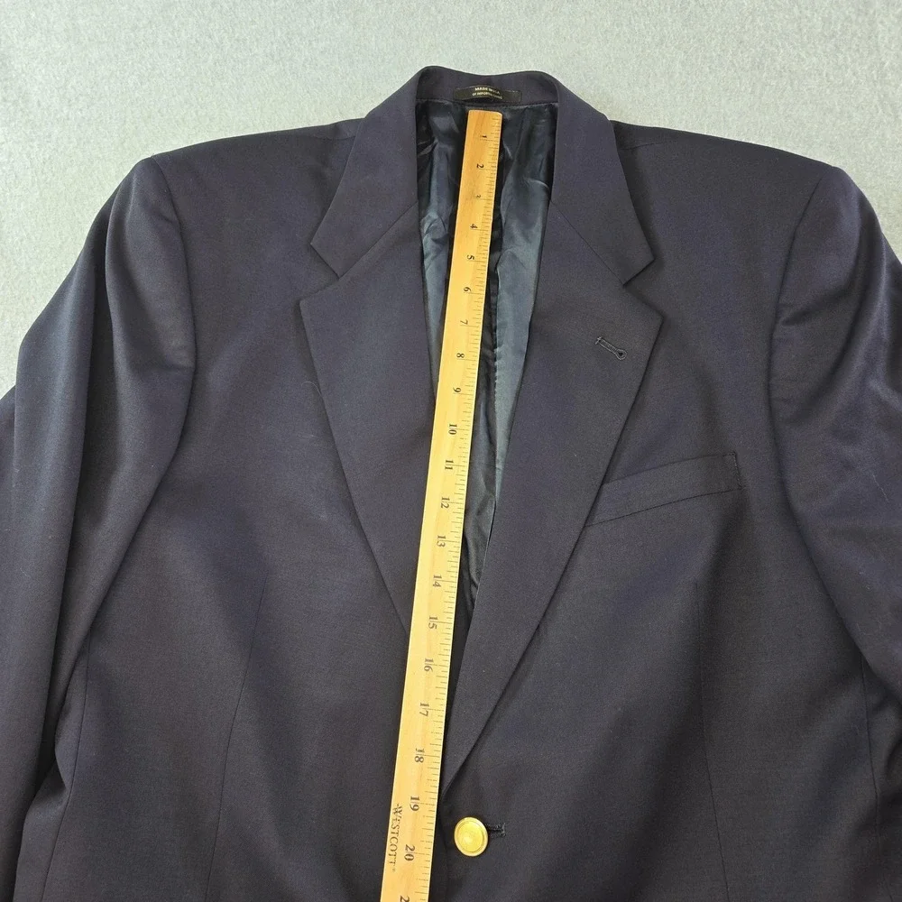 Hart Schaffner Marx Blazer Mens 44R Blue Wool Single-Breasted 2 Button USA